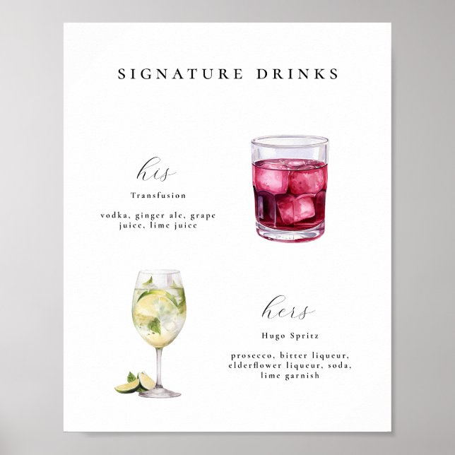Signature Bebe Cocktails Poster (Frente)