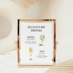 Signature Beduks Weding Cocktail Menu Poster