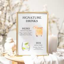 Signature Beduks Weding Cocktail Menu Poster