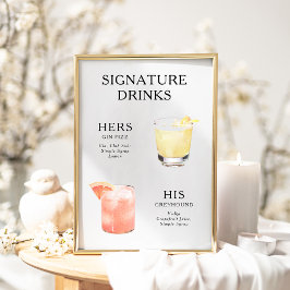 Signature Beduks Weding Cocktail Menu Poster