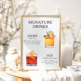 Signature Beduks Weding Cocktail Menu Poster