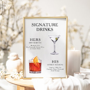Signature Beduks Weding Cocktail Menu Poster