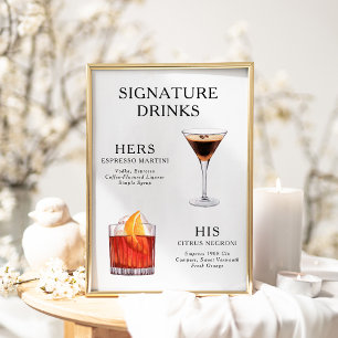 Signature Beduks Weding Cocktail Menu Poster