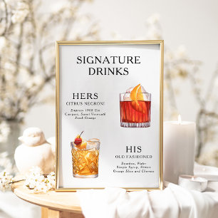 Signature Beduks Weding Cocktail Menu Poster