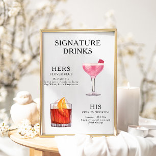 Signature Beduks Weding Cocktail Menu Poster