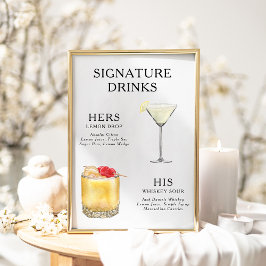 Signature Beduks Weding Cocktail Menu Poster