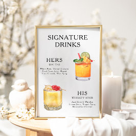 Signature Beduks Weding Cocktail Menu Poster