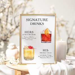 Signature Beduks Weding Cocktail Menu Poster