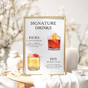 Signature Beduks Weding Cocktail Menu Poster