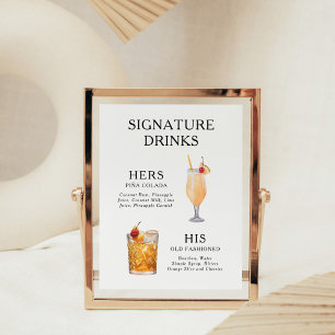Signature Beduks Weding Cocktail Menu Poster
