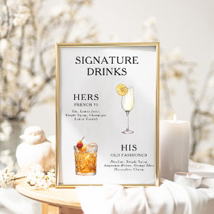 Signature Beduks Weding Cocktail Menu Poster