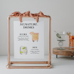 Signature Beduks Weding Cocktail Menu Poster<br><div class="desc">Personalize este cardápio de cocktail de casamento e ele certamente irá impressionar! Escolha o papel de poster de peso pesado do arquivo se quiser pendurá-lo mais facilmente.</div>