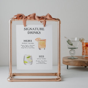 Signature Beduks Weding Cocktail Menu Poster