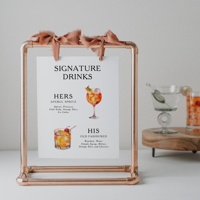 Signature Beduks Weding Cocktail Menu Poster (Criador carregado)