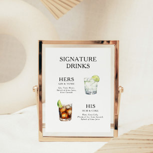 Signature Beduks Weding Cocktail Menu Poster
