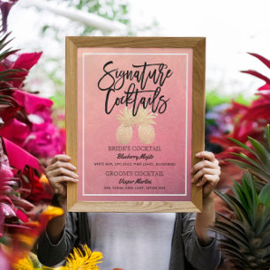 Signature Cocktail Drink Menu Casamento Poster