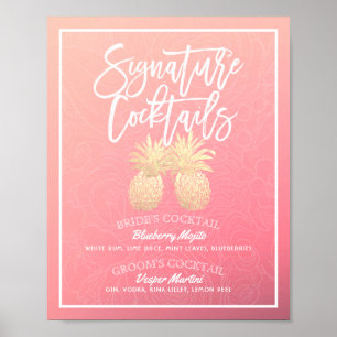 Signature Cocktail Drink Menu Casamento Poster