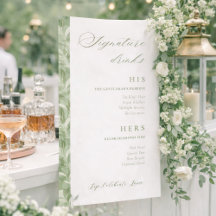 Signature Drinks Elegant Sage Green Wedding Barar