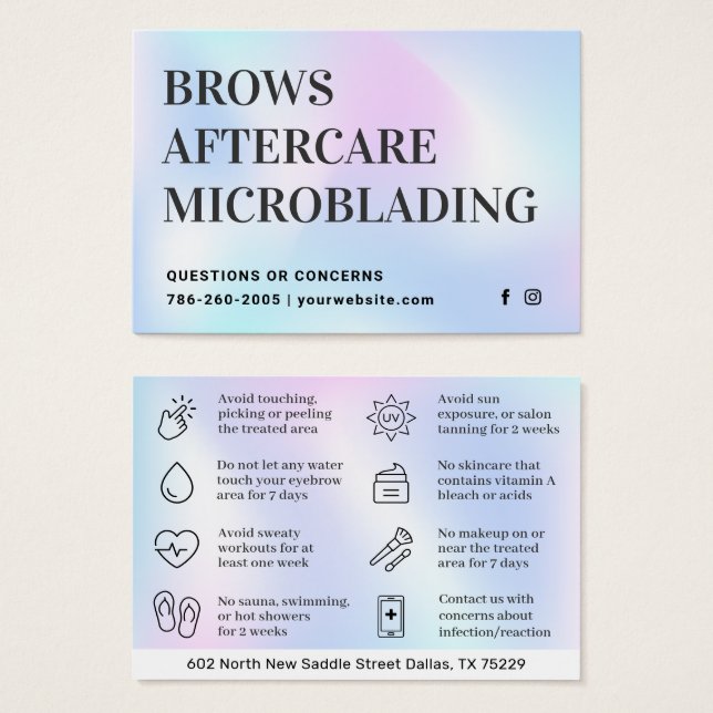 Signature UV Glosp Holográfico Brocas Após Cuidado (Frente & Verso)