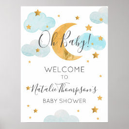 Signo de bienvenida de Póster Moon & Stars Boy