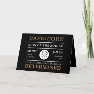Signo de Capricórnio do Zodíaco, Cartão Astrológic
