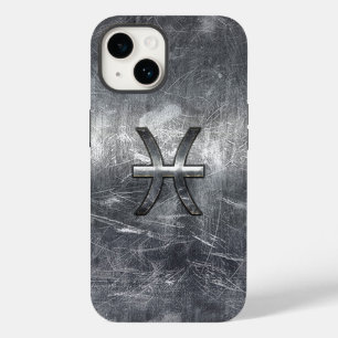 Signo de Peixes em estilo de aço grunge