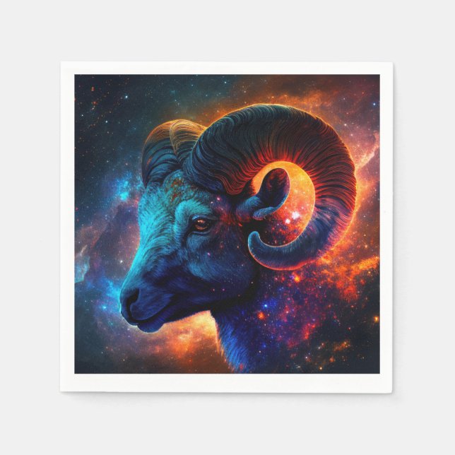 Signo Zodiacal Áries - Guardanapos Artísticos Vibr (Frente)