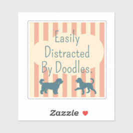 Sílaba Retro Doodle Fácilmente Distraído Adesivo