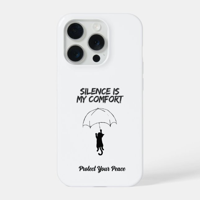 Silence Is My Comfort – Editable Quote Cat iPhone  (Verso)