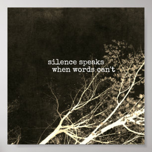 silêncio fala uma citação motivacional poster arte