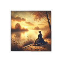 Silêncio ouro - Arte de Muro de Canvas Sunset Vint