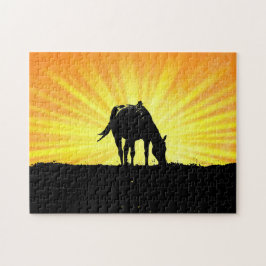 Silhouette de Arte Equina e Quebra-cabeça de Arte 
