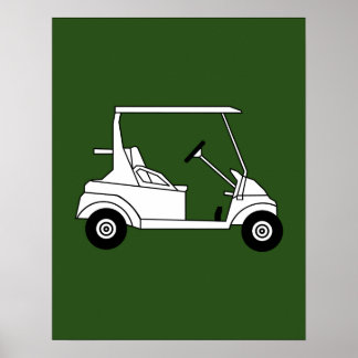 Silhouette de impressão de carrinho de golfe em ve