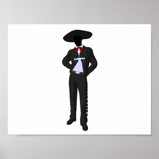 Silhouette Mariachi Poster (Frente)
