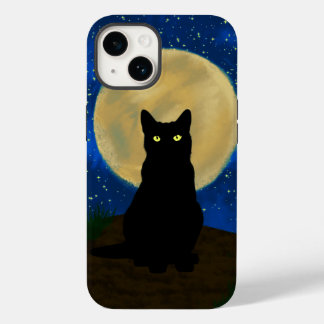 Silhouette Moonlit Black Cat Halloween