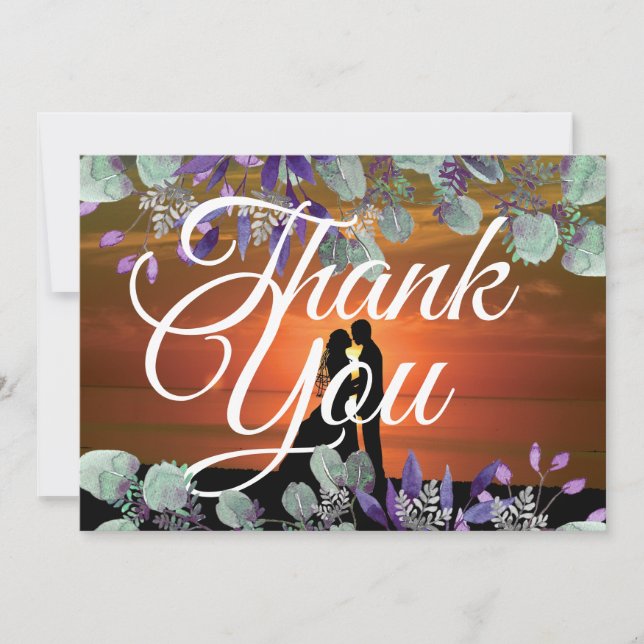 Silhouette Sunset Elegant Weds White Typografia (Frente)