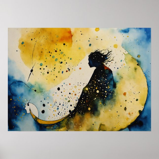 Silhouette Watercolor Poster (Frente)