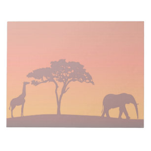 Silhueta africana do safari - bloco de notas