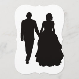 Silhueta Casal de Convites de Casamento