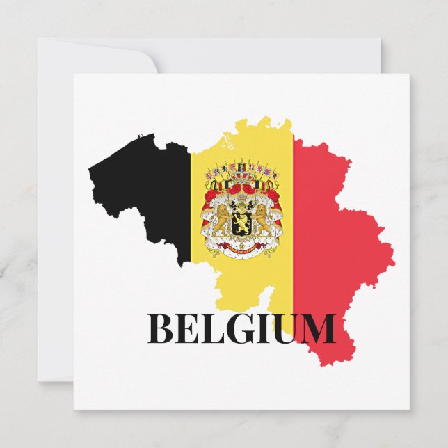 Silhueta da Bélgica, bandeira, (Frente)