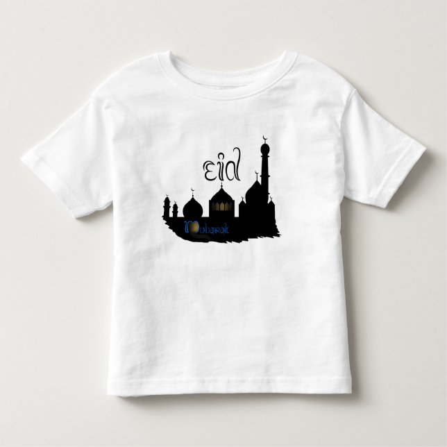 Silhueta da mesquita de Eid Mubarak - o t-shirt do (Frente)