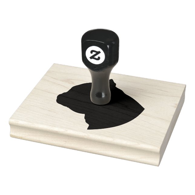 Silhueta de Buldogue, Carimbo de Borracha de 4" x  (Carimbo)