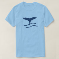 Silhueta de cauda de baleia azul T-Shirt