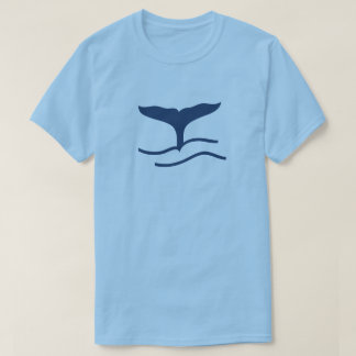 Silhueta de cauda de baleia azul T-Shirt
