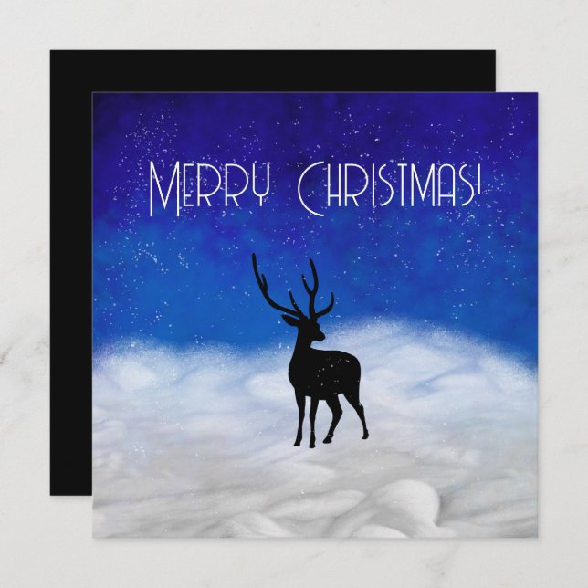 Silhueta de cervo na noite de Natal (Frente/Verso)