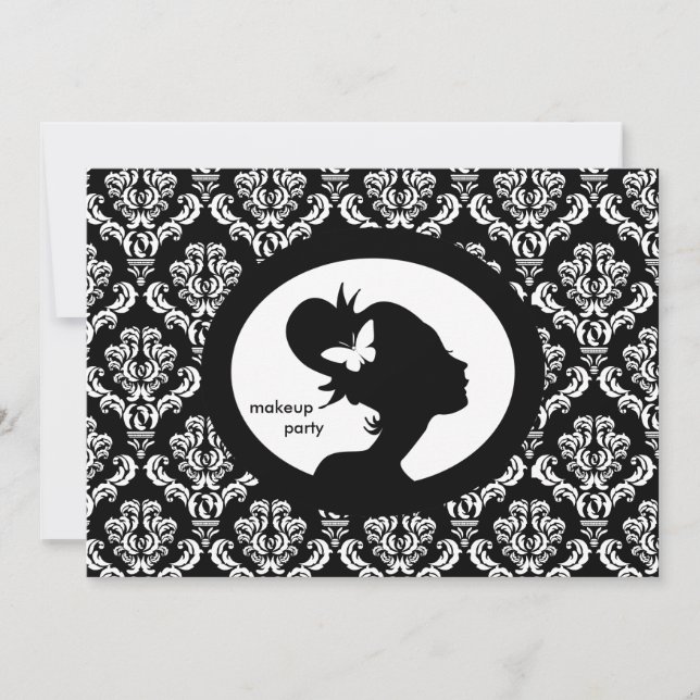 Silhueta de Convite de festas de borboleta (Frente)