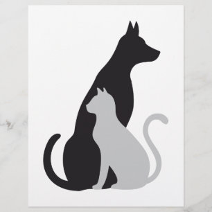 silhueta de gato e cão