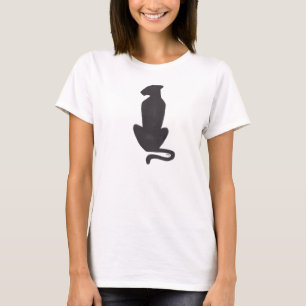 Silhueta de Gato Preto mulheres camiseta branca