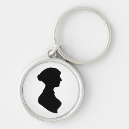 Silhueta de Jane Austen em uma Chaveiro