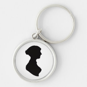 Silhueta de Jane Austen em uma Chaveiro